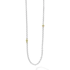 Outlet 32 Inch Two-Tone Caviar Chain Necklace Long Necklaces