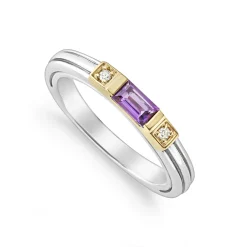 Hot Amethyst And Diamond Stacking Ring Diamonds