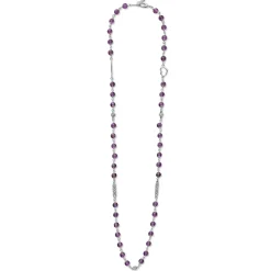 Cheap Amethyst Beaded Necklace Silver