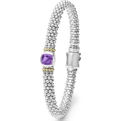 Hot Amethyst Caviar Bracelet | 6Mm Two-Tone