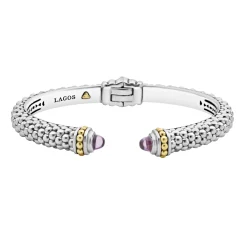 Online Amethyst Cuff Bracelet | 8Mm Two-Tone