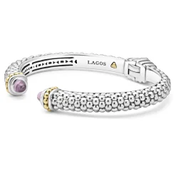Online Amethyst Cuff Bracelet | 8Mm Two-Tone