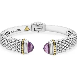 Best Sale Amethyst Cuff Bracelet | 12Mm Two-Tone