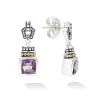Cheap Amethyst Drop Earrings Two-Tone
