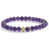 Sale Amethyst Gold Station Bead Bracelet Gold