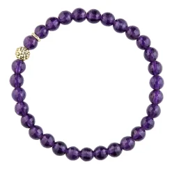 Sale Amethyst Gold Station Bead Bracelet Gold