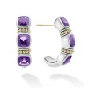 Shop Amethyst Hoop Earrings Two-Tone
