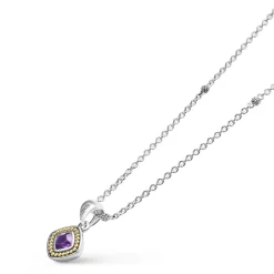 Best Amethyst Pendant Necklace Two-Tone