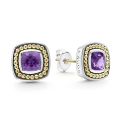 Cheap Amethyst Stud Earrings Two-Tone