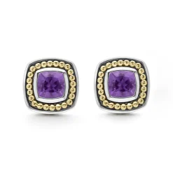 Cheap Amethyst Stud Earrings Two-Tone