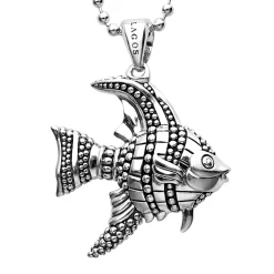 Cheap Angel Fish Pendant Necklace Silver
