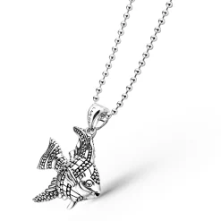 Cheap Angel Fish Pendant Necklace Silver