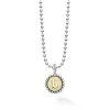 Online B Initial Charm Necklace Two-Tone