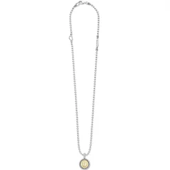 Online B Initial Charm Necklace Two-Tone