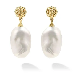 Discount Baroque Pearl Drop Earrings Gold