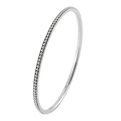 Hot Beaded Bangle Silver