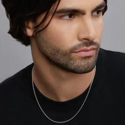 Shop Beaded Chain Necklace Silver