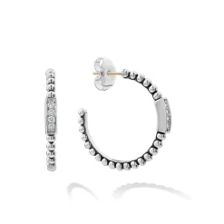 Fashion Beaded Diamond Hoop Earrings Diamonds