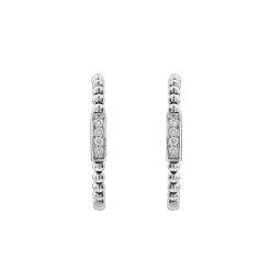 Discount Beaded Diamond Hoop Earrings Hoop Earrings