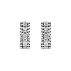 Best Beaded Diamond Huggie Earrings Caviar Earrings