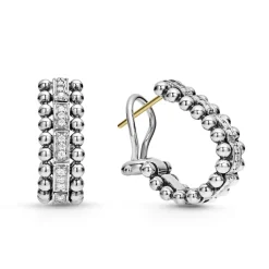 New Beaded Diamond Huggie Earrings Diamonds