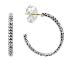 Store Beaded Hoop Earrings Silver