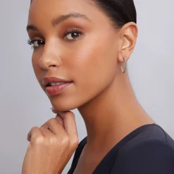 Store Beaded Hoop Earrings Silver