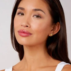 Outlet Beaded 18K Gold Stud Earrings Gold