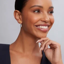 Outlet Beaded 18K Gold Stud Earrings Gold