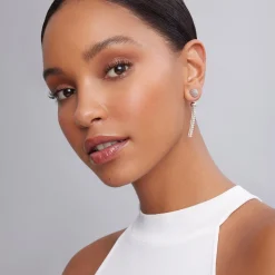 Store Beaded Silver Stud Earrings Silver