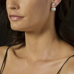 Store Beaded Silver Stud Earrings Silver