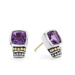 Cheap Bezel-Set Amethyst Stud Earrings Gemstones