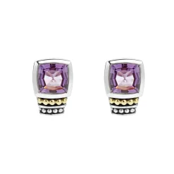 Cheap Bezel-Set Amethyst Stud Earrings Gemstones