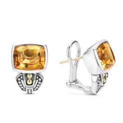 New Bezel-Set Citrine Earrings Two-Tone