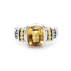 Store Bezel-Set Citrine Ring Two-Tone
