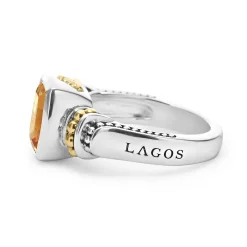 Store Bezel-Set Citrine Ring Two-Tone