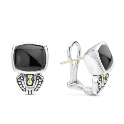 Outlet Bezel-Set Onyx Earrings Two-Tone
