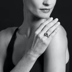 Best Sale Bezel-Set Prasiolite Ring Two-Tone