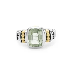 Fashion Bezel-Set Prasiolite Ring Gemstones