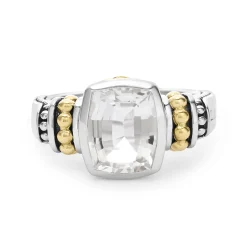 Outlet Bezel-Set White Topaz Ring Two-Tone