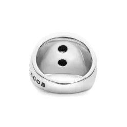 Flash Sale Black Agate Oval Band Ring Rings