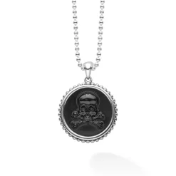 Outlet Black Agate Skull Crossbone Amulet Necklace Necklaces & Chains