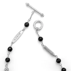 Discount Black Ceramic Beaded Bracelet Silver