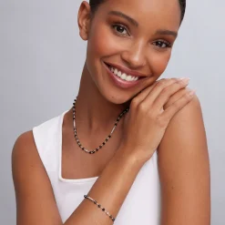 Shop Black Ceramic Beaded Gift Set Silver