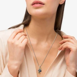 Outlet Blue Sapphire And Diamond Seahorse Pendant Necklace Gemstones