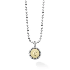 Flash Sale C Initial Charm Necklace Two-Tone