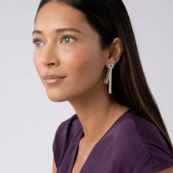 Best Cascading Caviar Diamond Earrings Silver