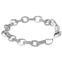 Outlet Caviar Bead Link Bracelet Silver