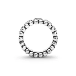 Cheap Caviar Beaded Diamond Ring Silver