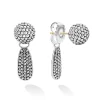 Clearance Caviar Beaded Drop Earrings Silver